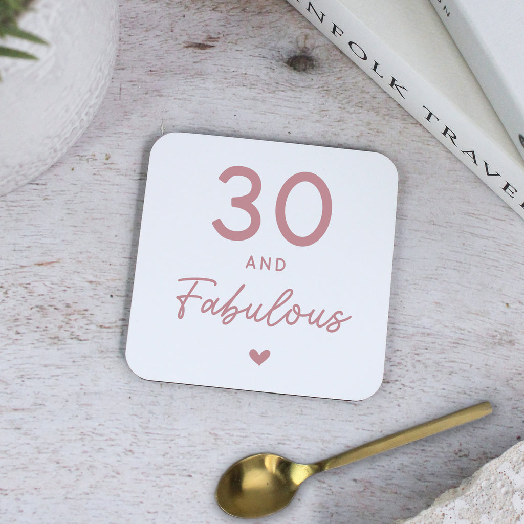 Personalised 30 & Fabulous Printed Coaster