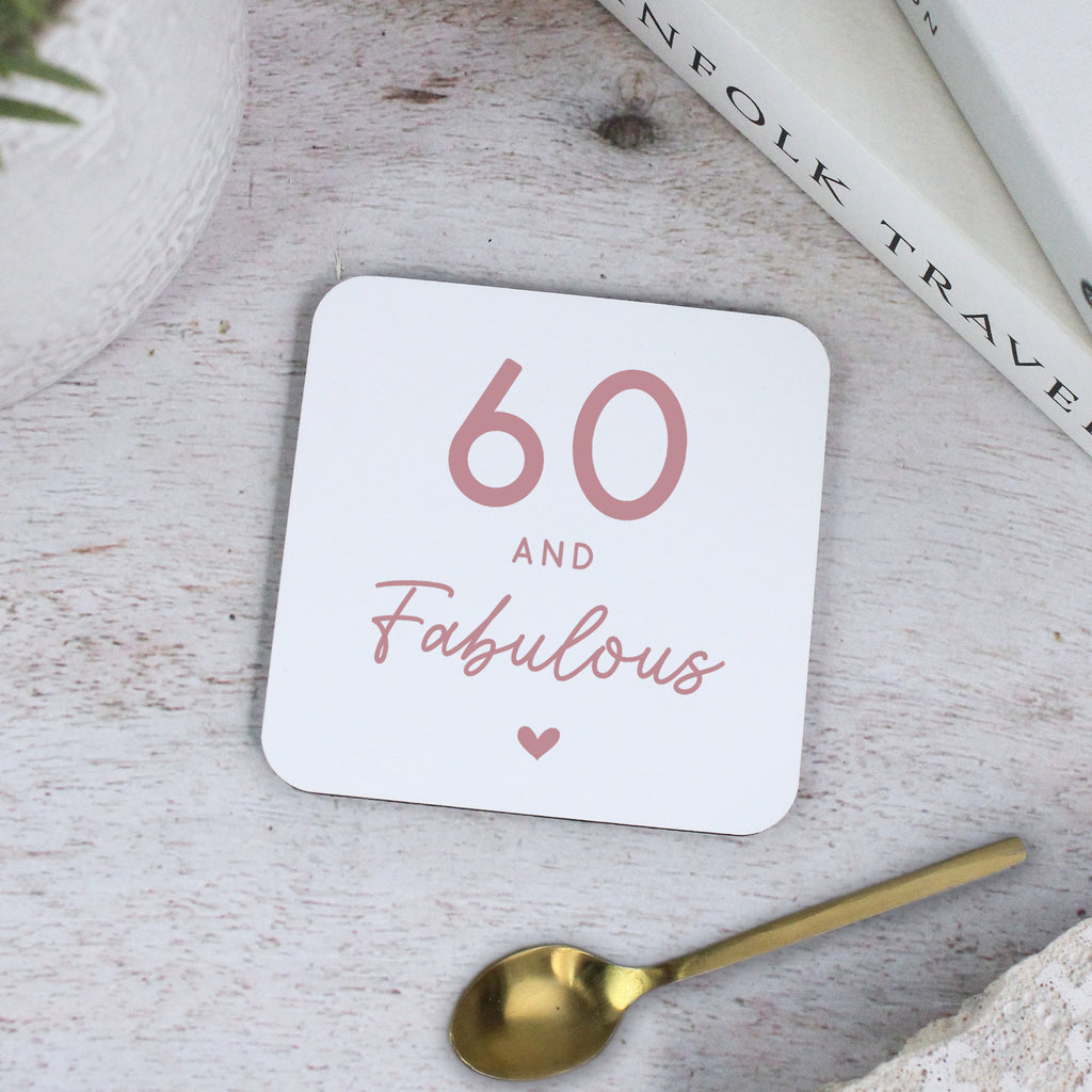 Personalised 60 & Fabulous Printed Square Coaster