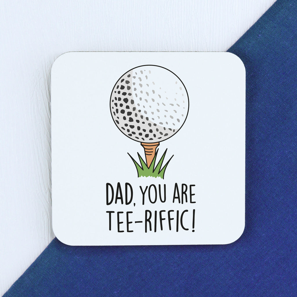 Personalised 'Dad You Are Tee-Riffic' Coffee Mug with Coaster Option