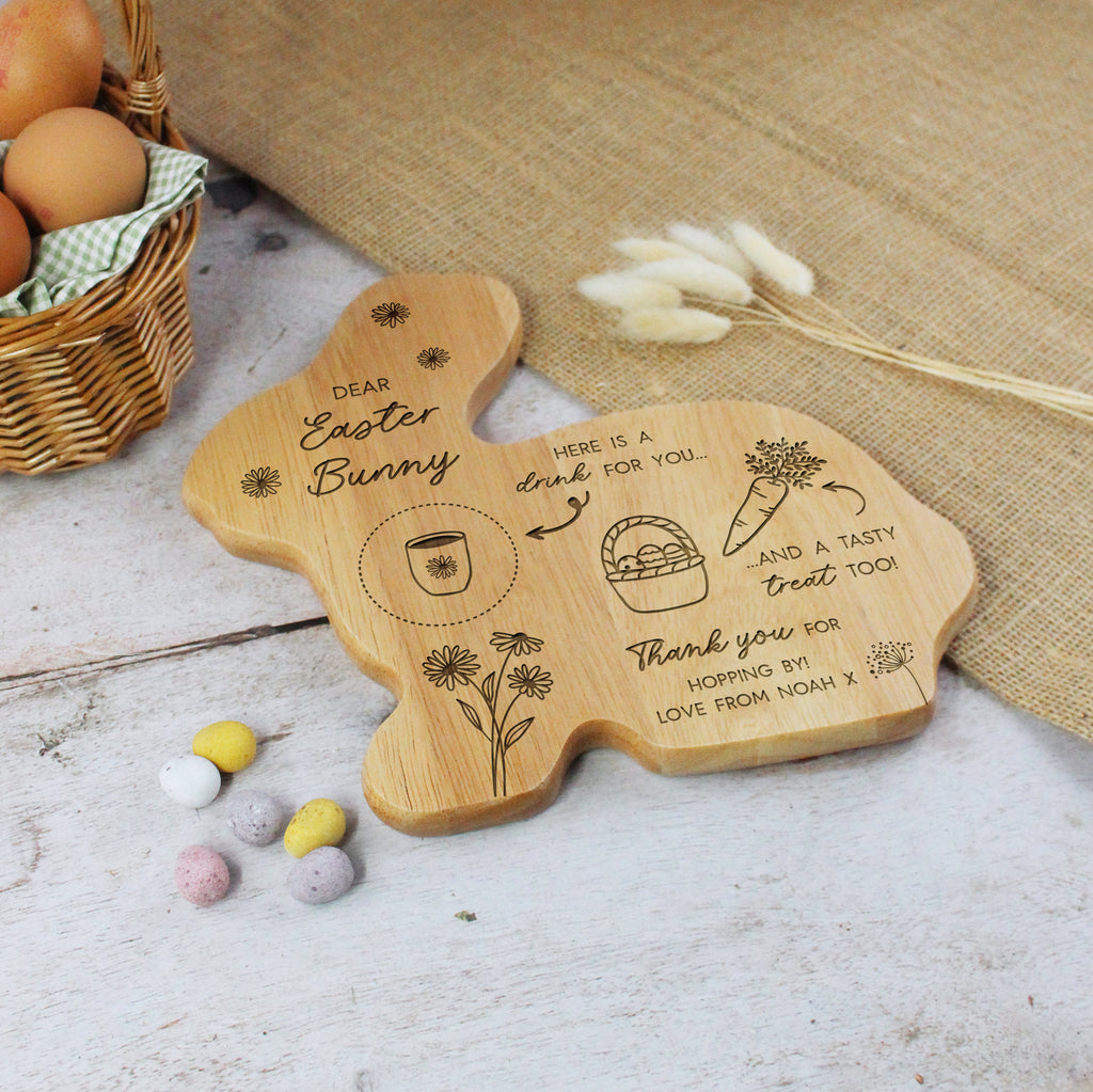 Personalised Dear Easter Bunny Wooden Treat Plate