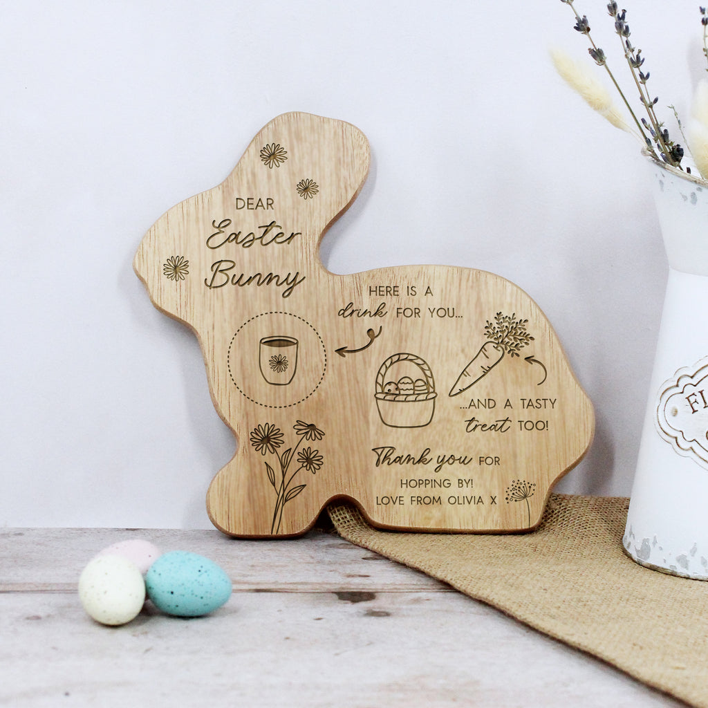 Personalised Dear Easter Bunny Wooden Treat Plate