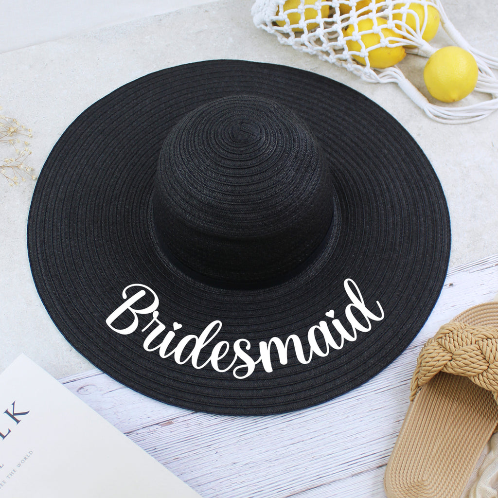 Personalised Wedding Role Wide Brimmed Sun Hat
