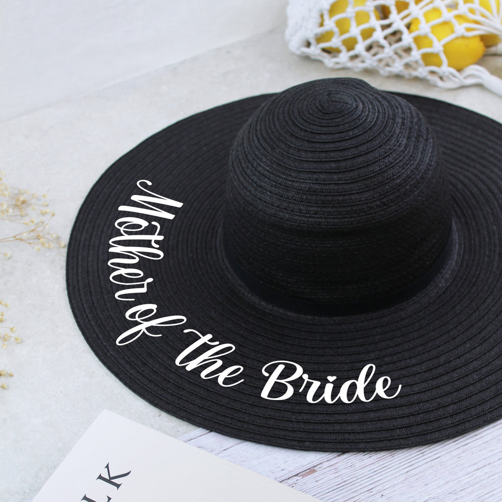 Personalised Wedding Role Wide Brimmed Sun Hat