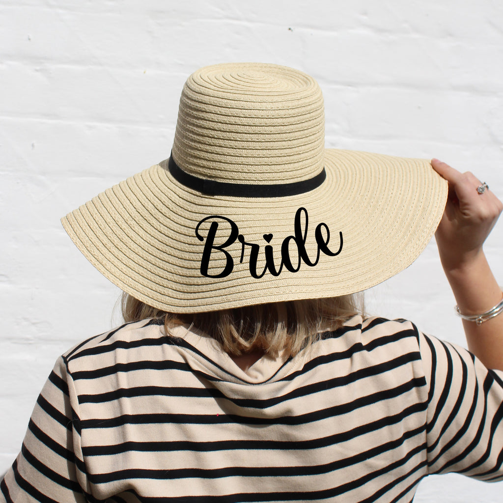 Personalised Wedding Role Wide Brimmed Sun Hat