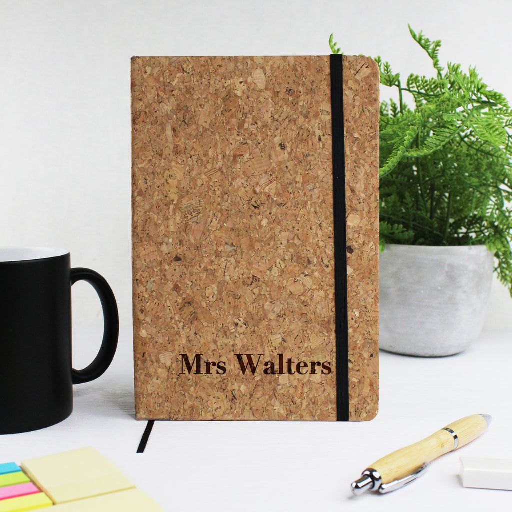 Personalised A5 Cork Teacher Notebook