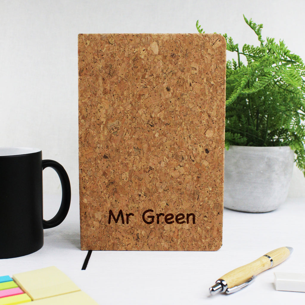 Personalised A5 Cork Teacher Notebook