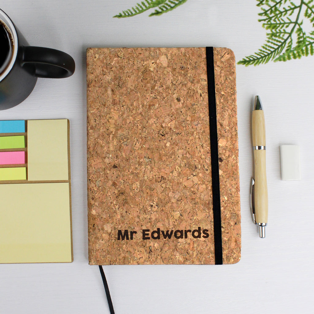 Personalised A5 Cork Teacher Notebook