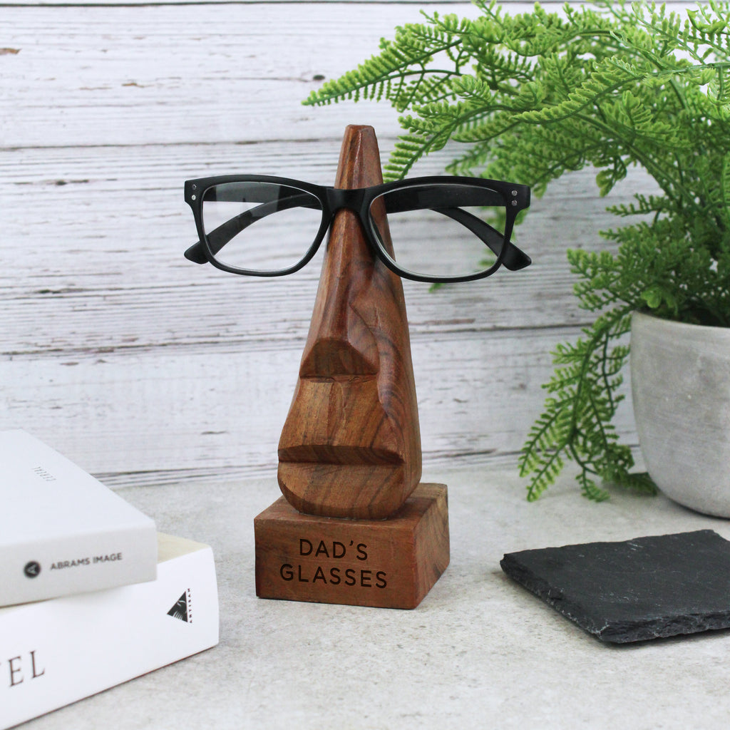 Personalised Wooden Nose Glasses Holder