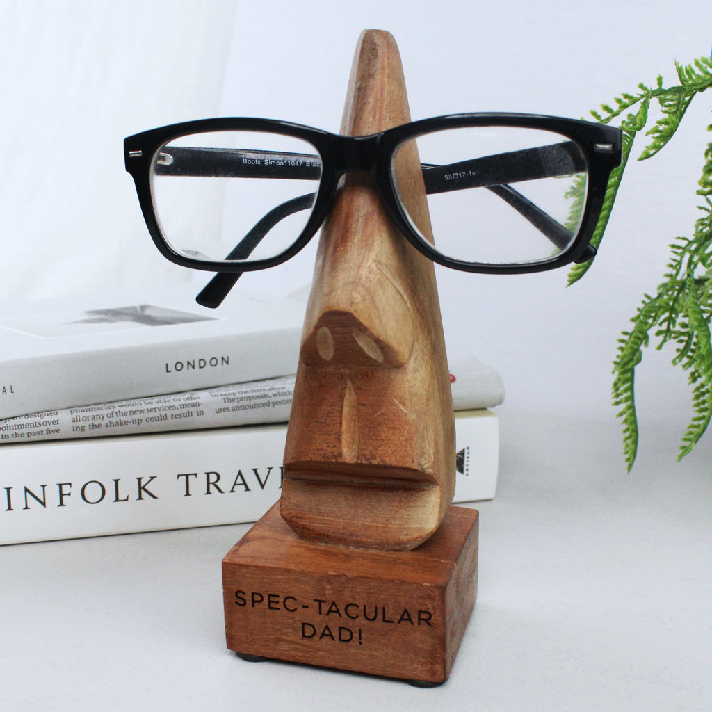 Personalised Wooden 'Spec-tacular' Nose Glasses Holder