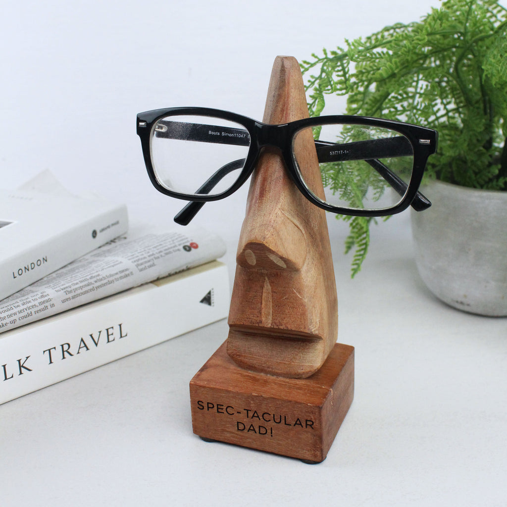 Personalised Wooden 'Spec-tacular' Nose Glasses Holder