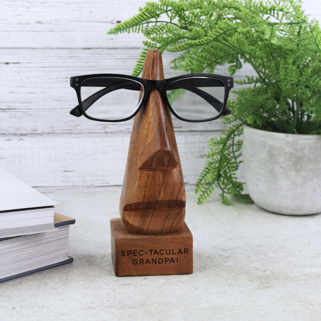 Personalised Wooden 'Spec-tacular' Nose Glasses Holder