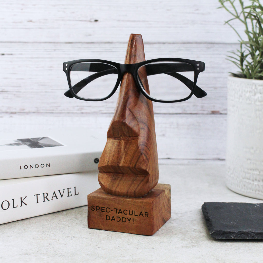 Personalised Wooden 'Spec-tacular' Nose Glasses Holder