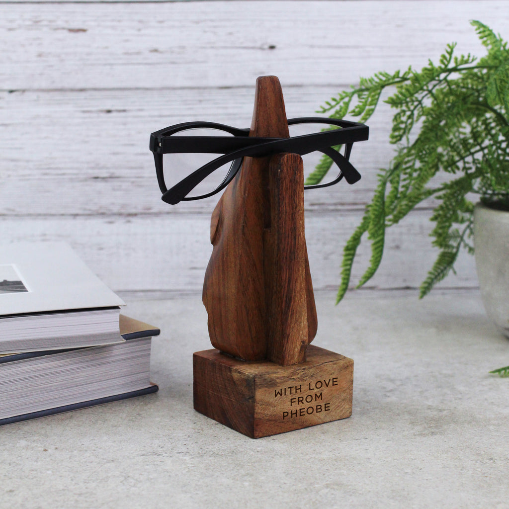 Personalised Wooden 'Spec-tacular' Nose Glasses Holder