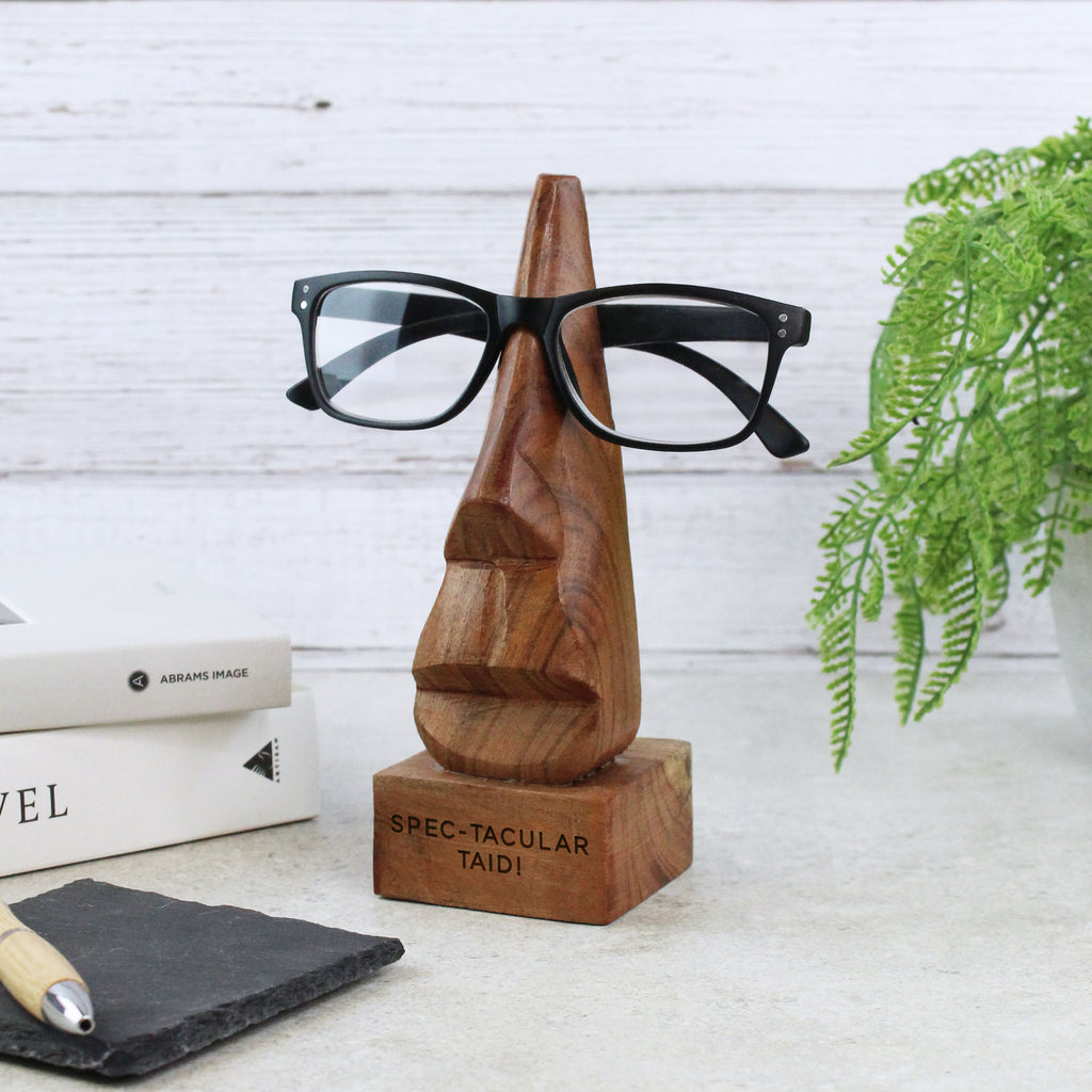 Personalised Wooden 'Spec-tacular' Nose Glasses Holder