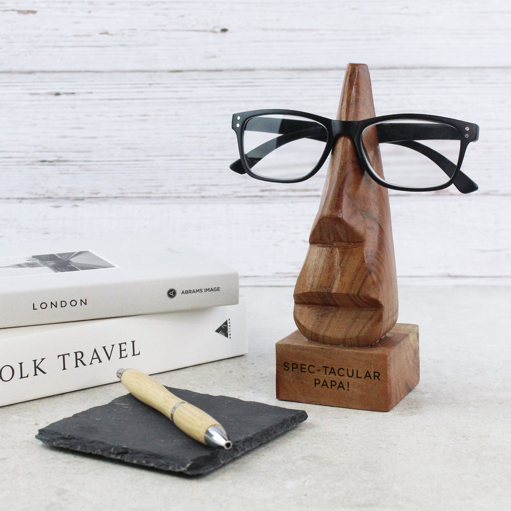 Personalised Wooden 'Spec-tacular' Nose Glasses Holder