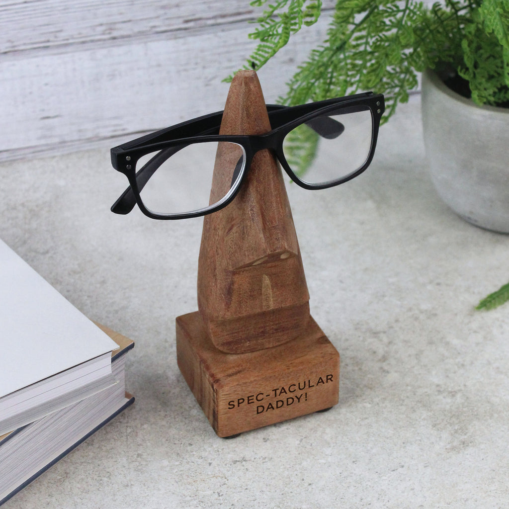 Personalised Wooden 'Spec-tacular' Nose Glasses Holder