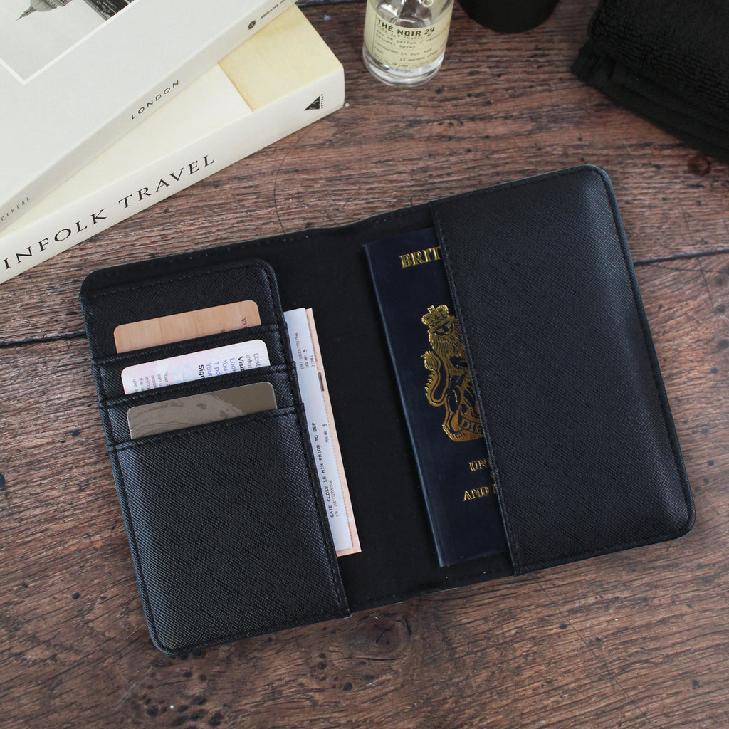 Personalised Men’s Passport Holder & Luggage Tag Travel Set 