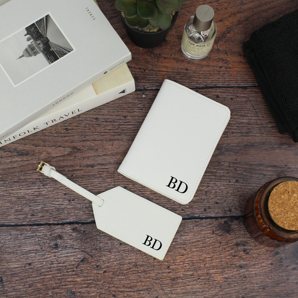 Personalised Men's Passport Cover & Luggage Tag with Initials