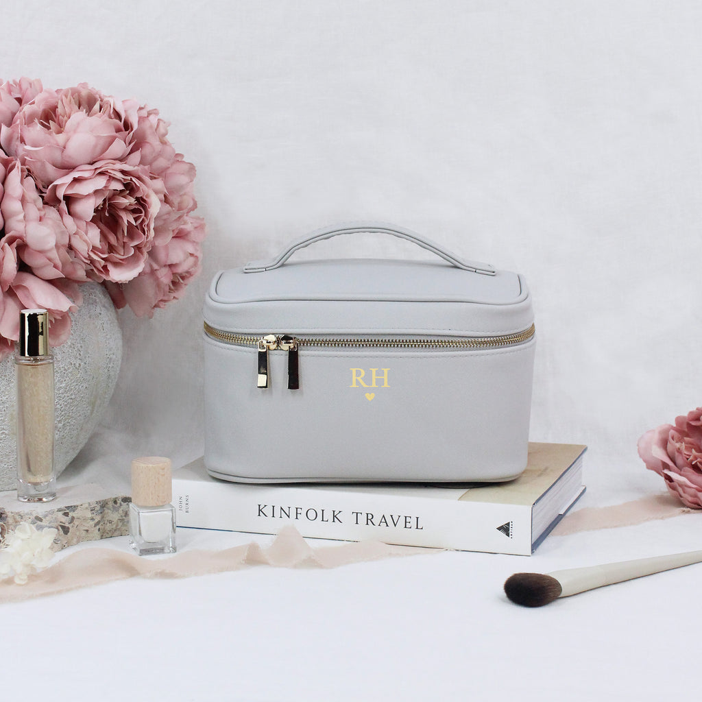 Personalised Vanity Make Up Bag with Initials & Heart