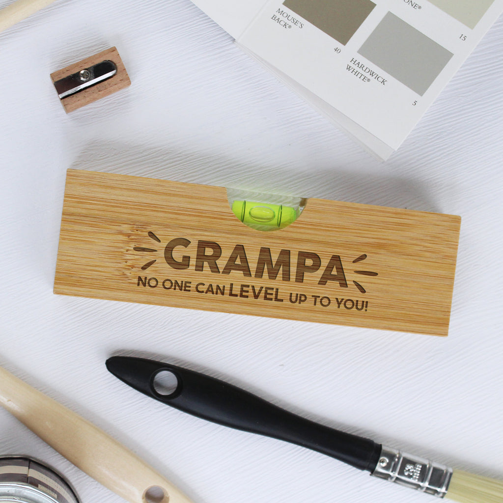 Personalised Grandad's 2 in 1 Spirit Level Bottle Opener - No One Can Level Up To You