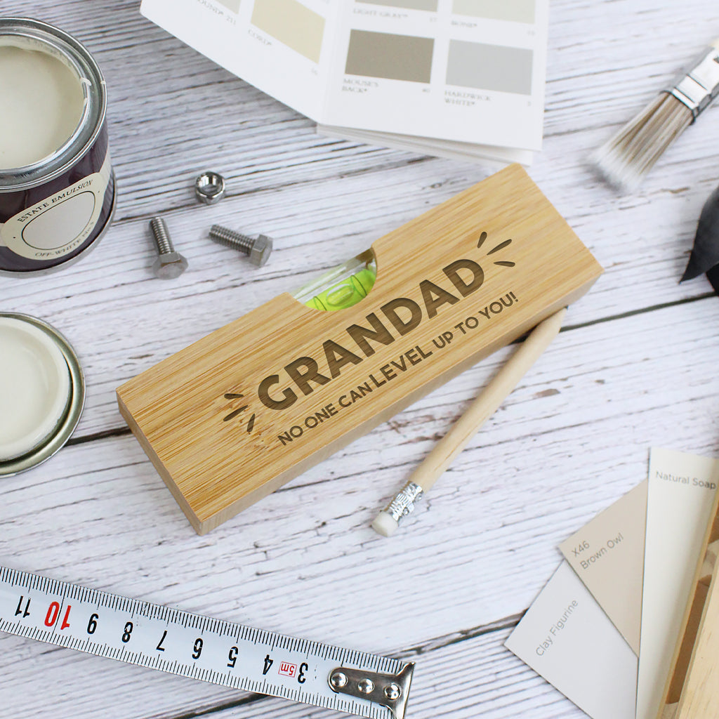 Personalised Grandad's 2 in 1 Spirit Level Bottle Opener - No One Can Level Up To You