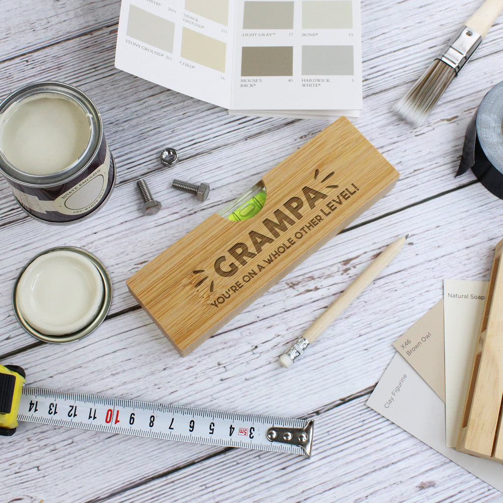 Personalised Grandad's 2 in 1 Wooden Spirit Level with Bottle Opener - You're On A Whole Other Level