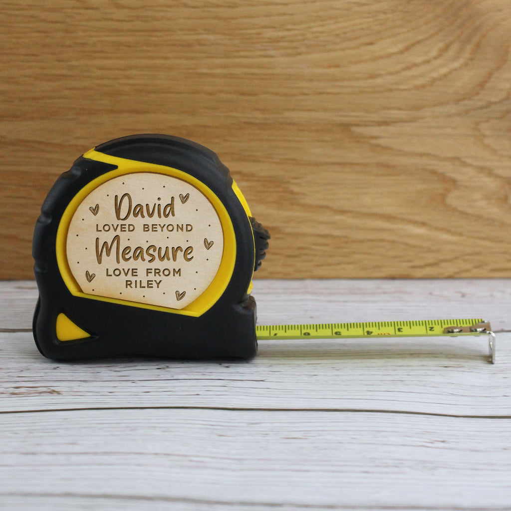 Personalised Loved Beyond Measure Stanley Tape Measure