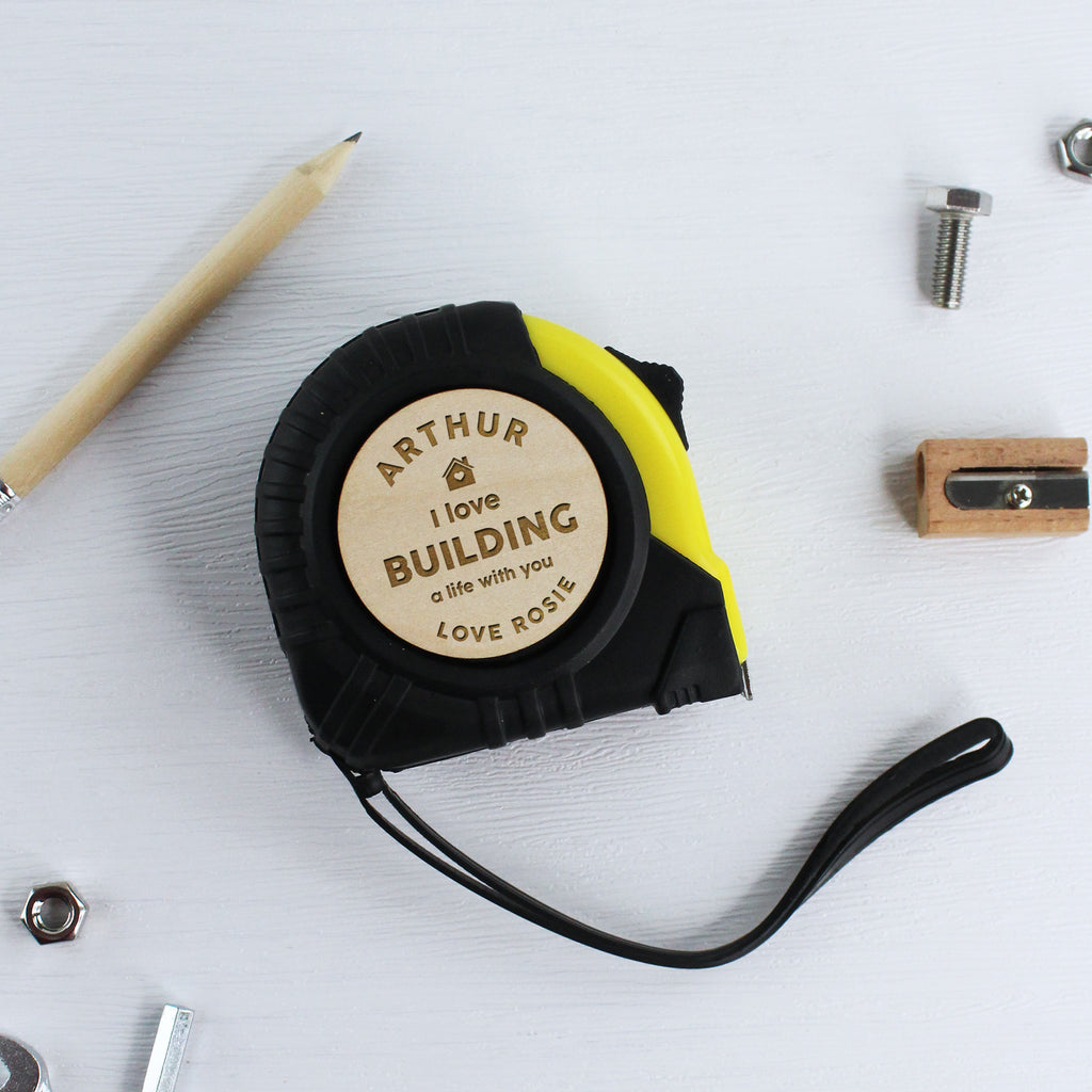 Personalised "I love building a life with you" Tape Measure