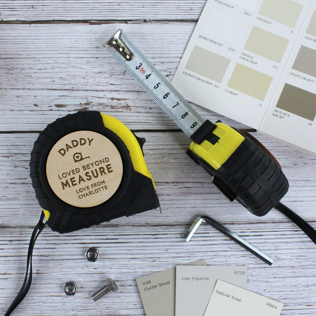 Personalised 'Daddy Loved Beyond Measure' Tape Measure - 3M, 5M, 7.5M