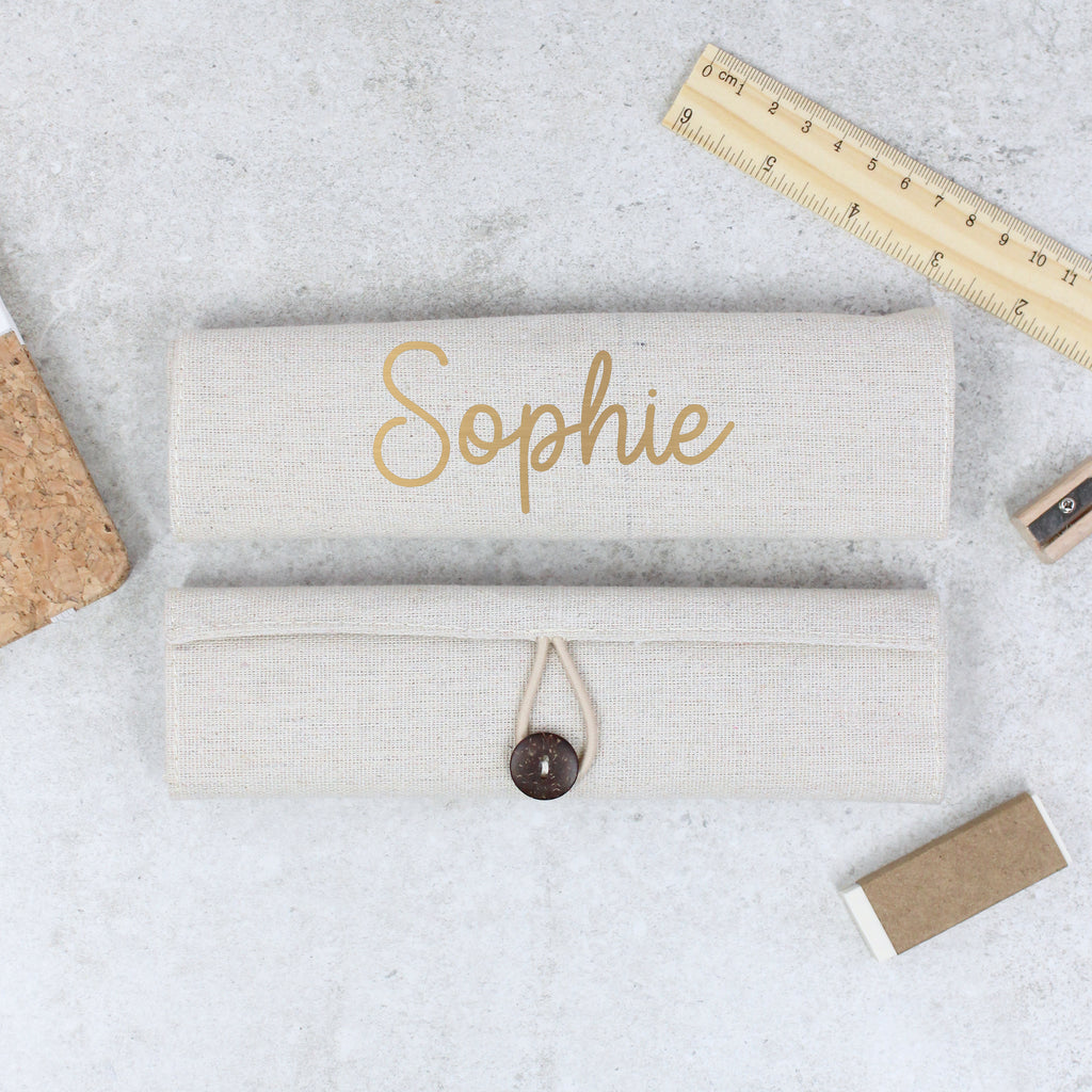 Personalised Girls Folding Pencil Case with 5 Piece Stationary