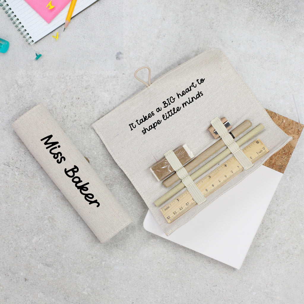 Personalised Teacher Folding Pencil Case with 5 Piece Stationery
