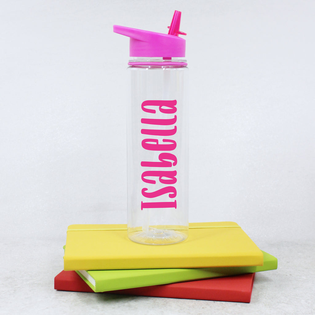 Personalised Coloured Lid Flip Straw Water Bottle