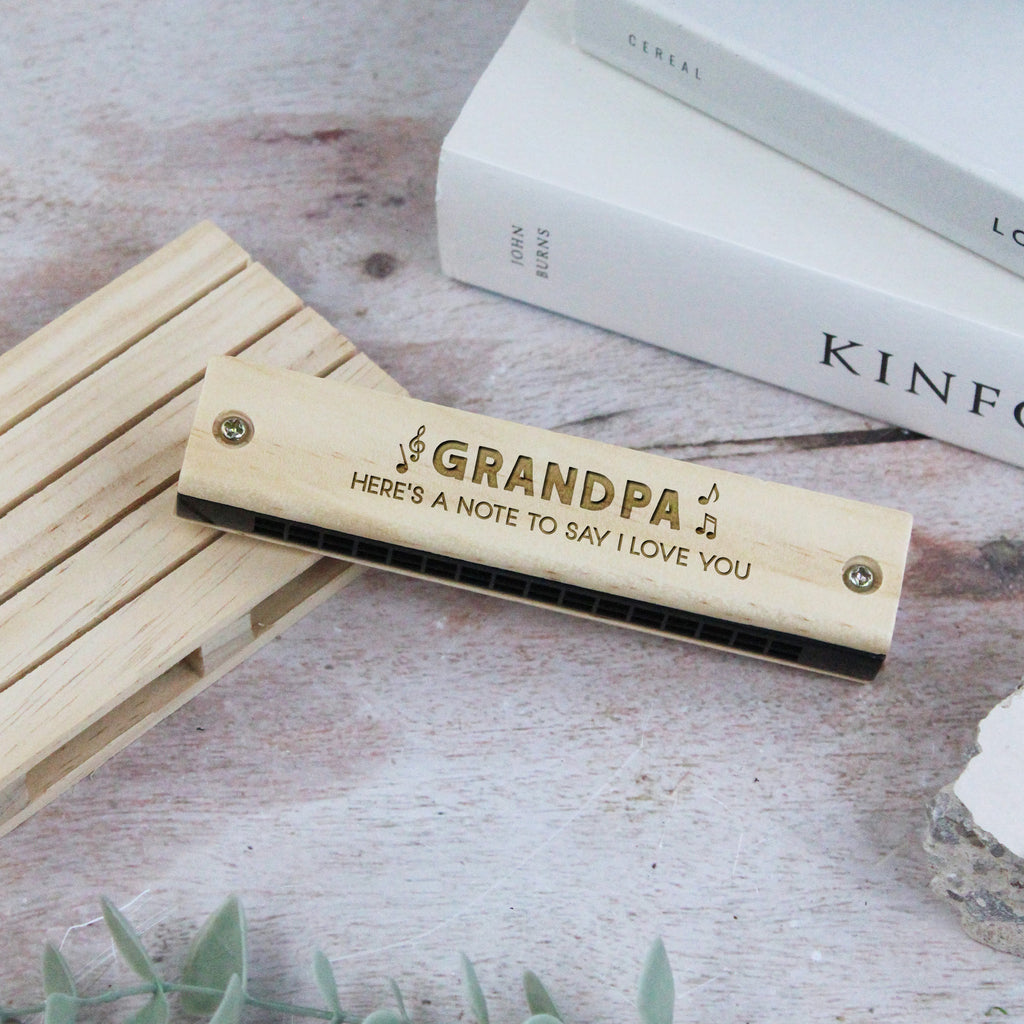 Personalised Wooden Harmonica - Here's A Note To Say I Love You