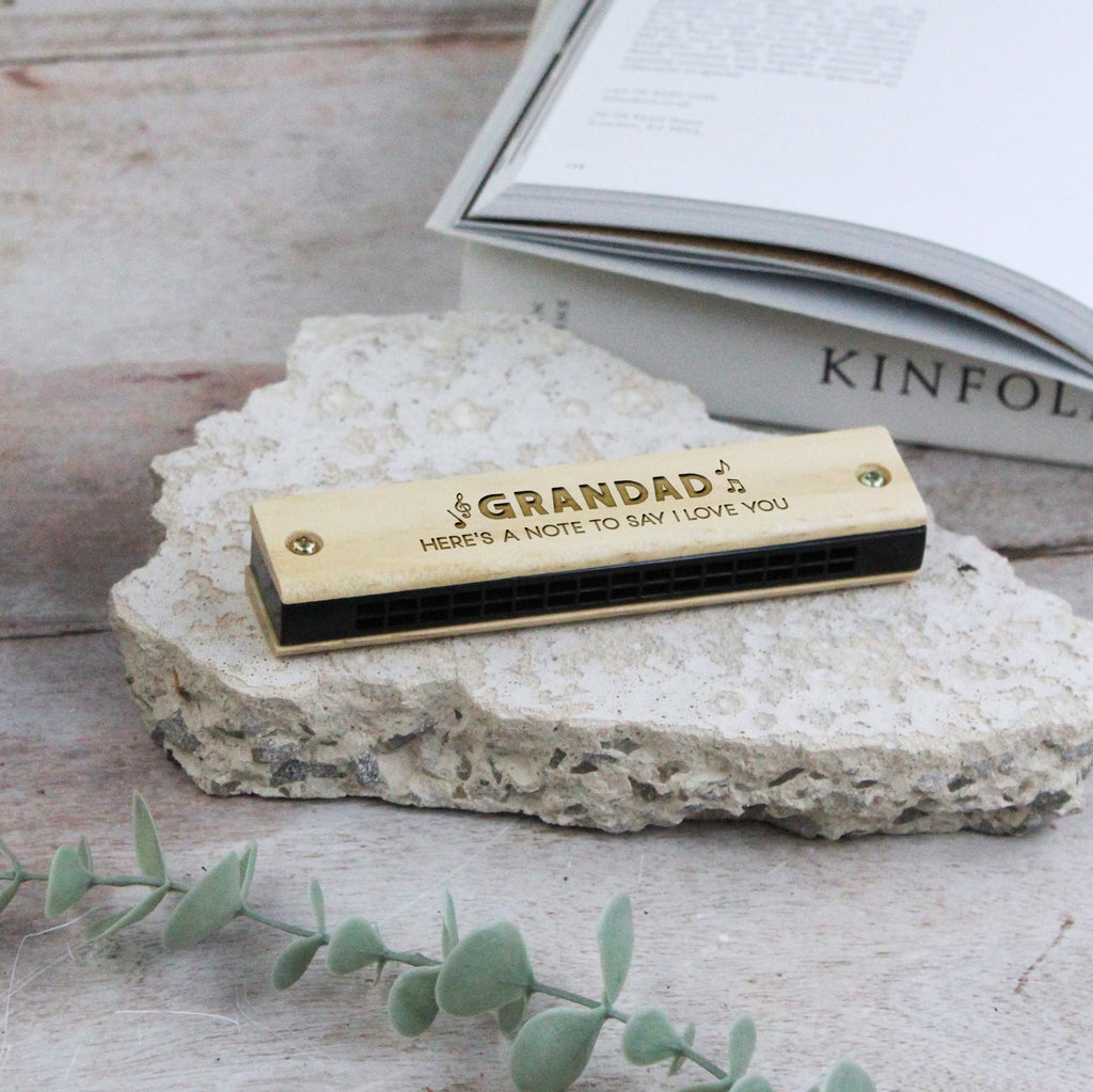 Personalised Wooden Harmonica - Here's A Note To Say I Love You