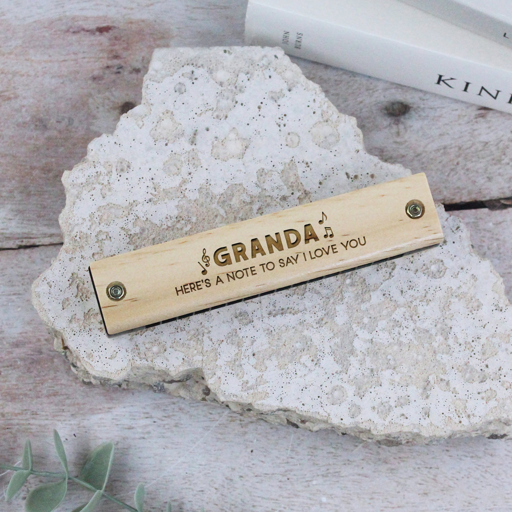 Personalised Wooden Harmonica - Here's A Note To Say I Love You