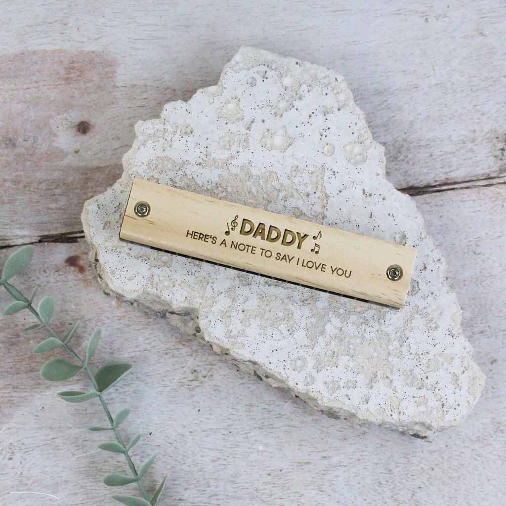 Personalised Wooden Harmonica - Here's A Note To Say I Love You