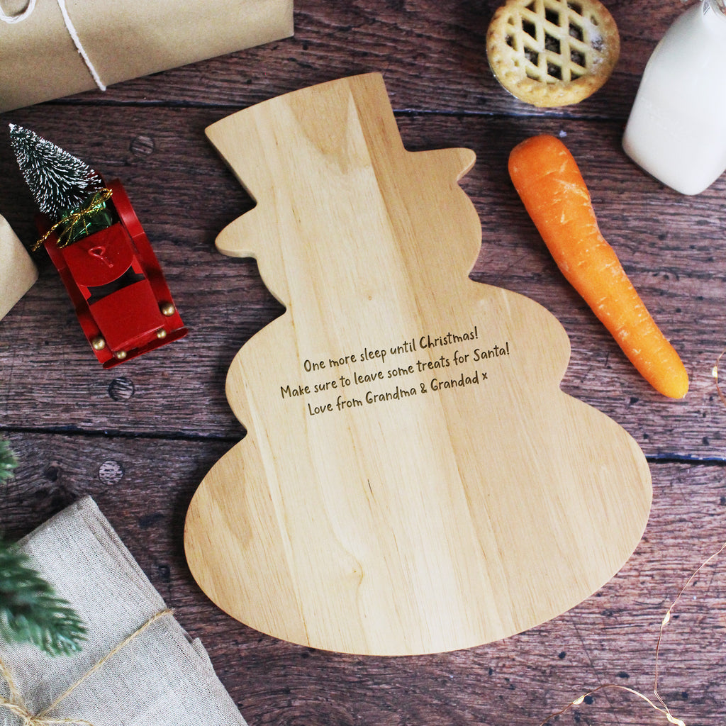 Personalised Snowman Shaped Christmas Eve Board