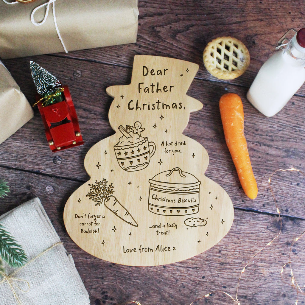 Personalised Snowman Shaped Christmas Eve Board