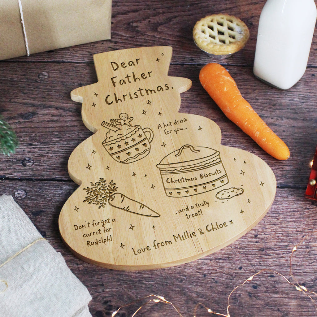 Personalised Snowman Shaped Christmas Eve Board