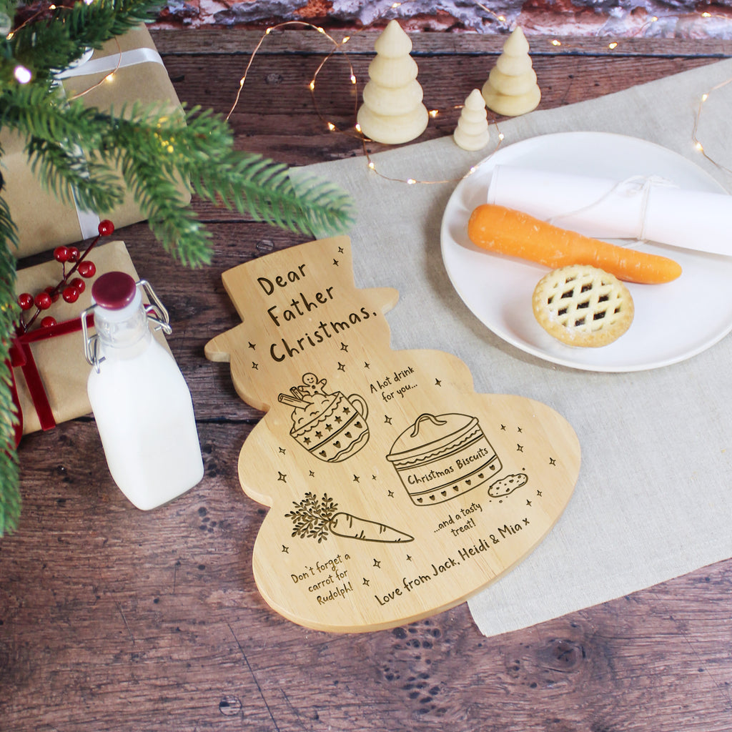 Personalised Snowman Shaped Christmas Eve Board