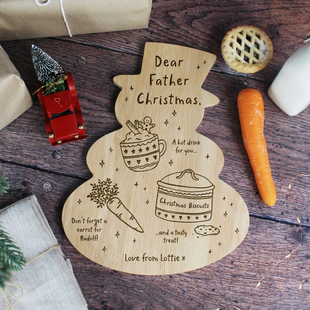 Personalised Snowman Shaped Christmas Eve Board