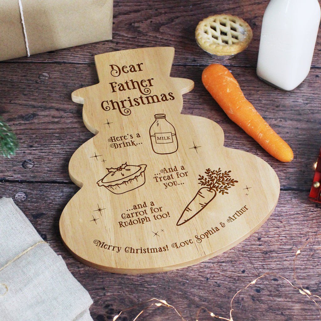 Personalised Traditional Snowman Shaped Christmas Eve Board