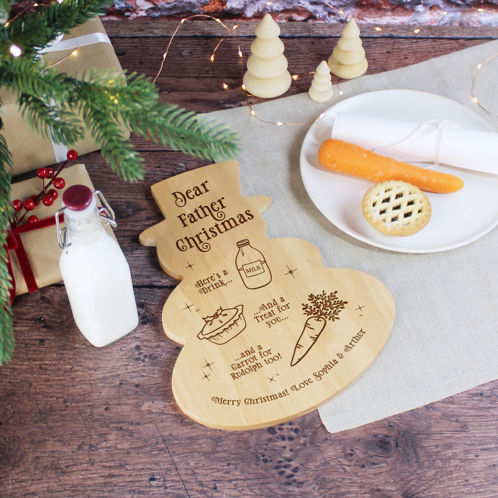 Personalised Traditional Snowman Shaped Christmas Eve Board