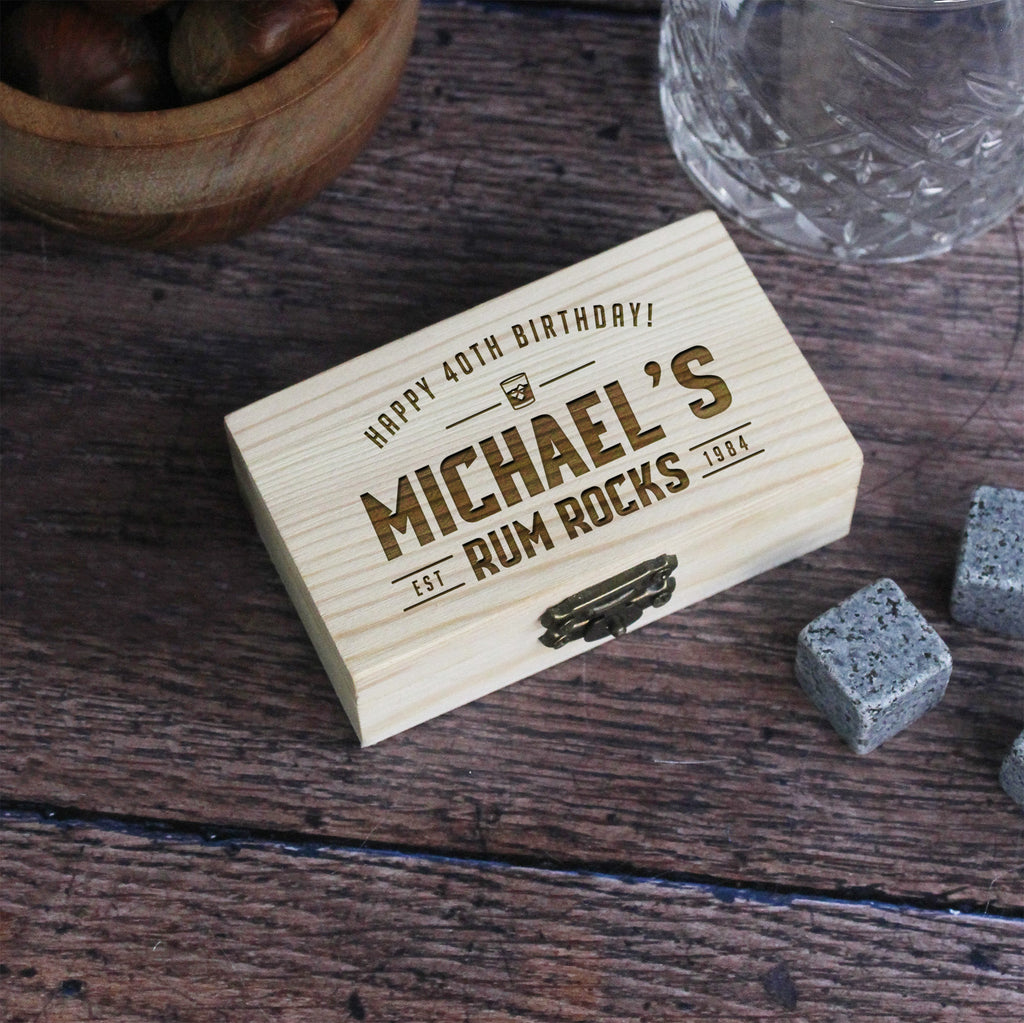 Rum Stones Box with 8 Reusable Ice Cubes