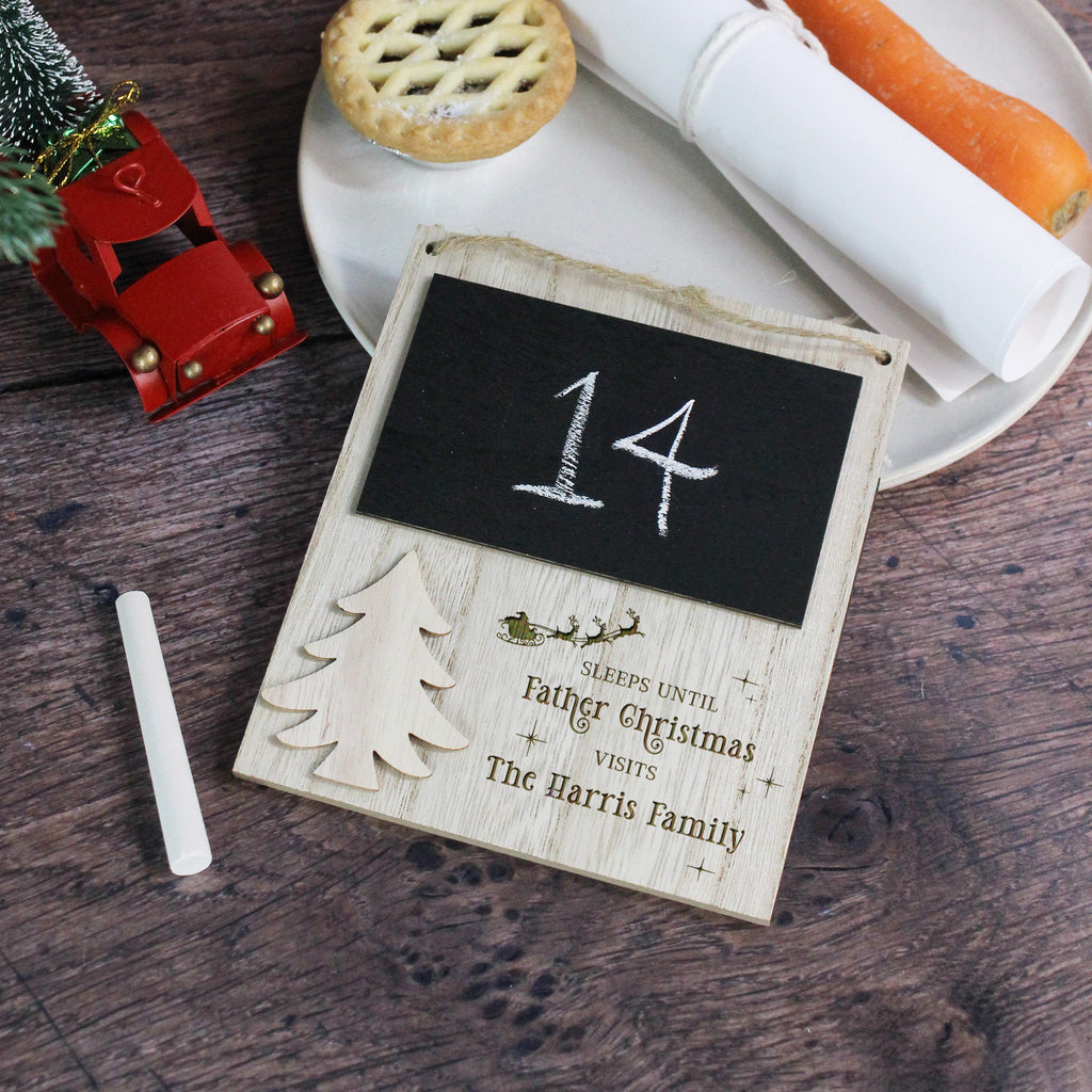 Personalised Children’s Christmas Countdown Plaque