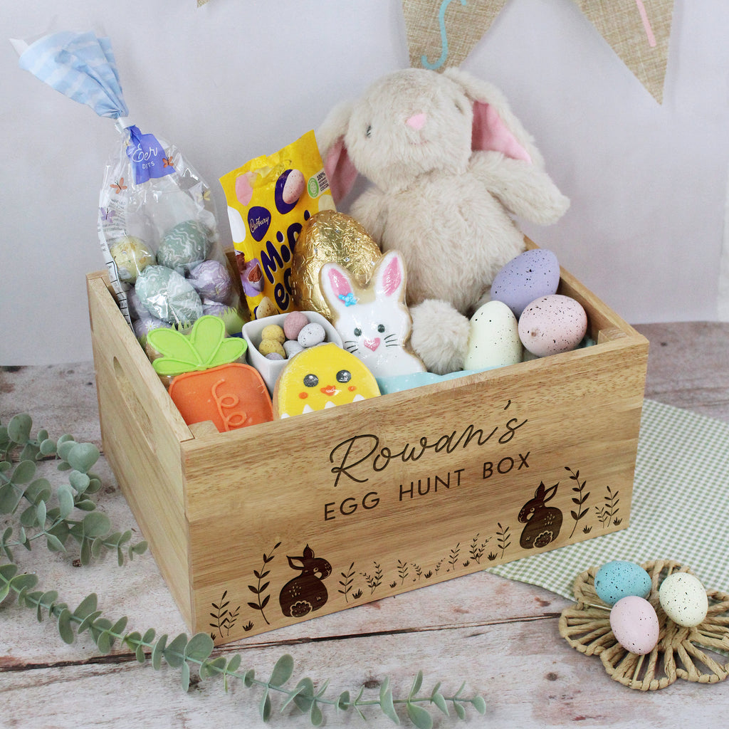 Personalised Wooden Easter Bunny Box