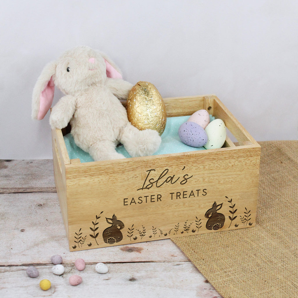 Personalised Wooden Easter Bunny Box