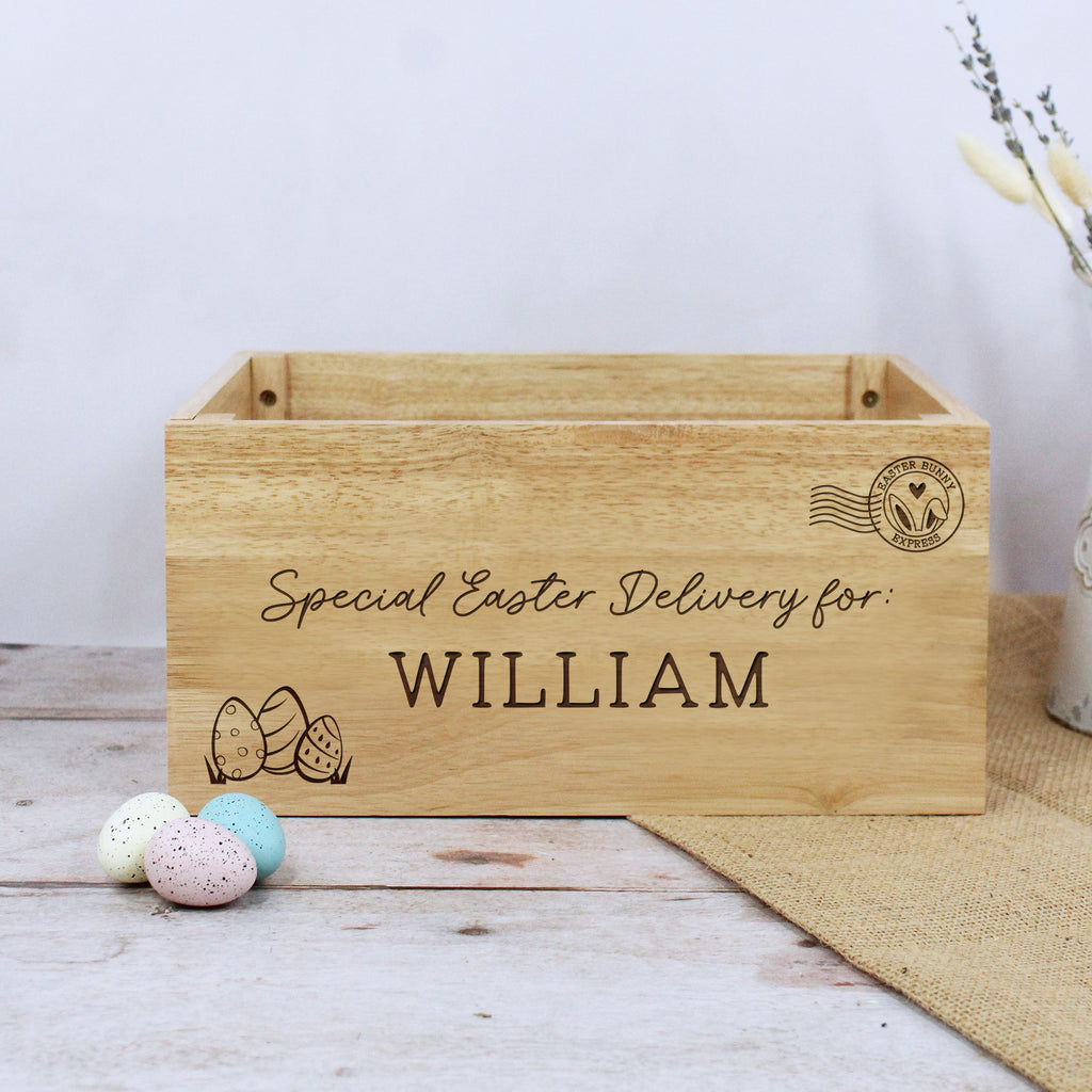 Personalised Wooden Special Delivery Easter Crate