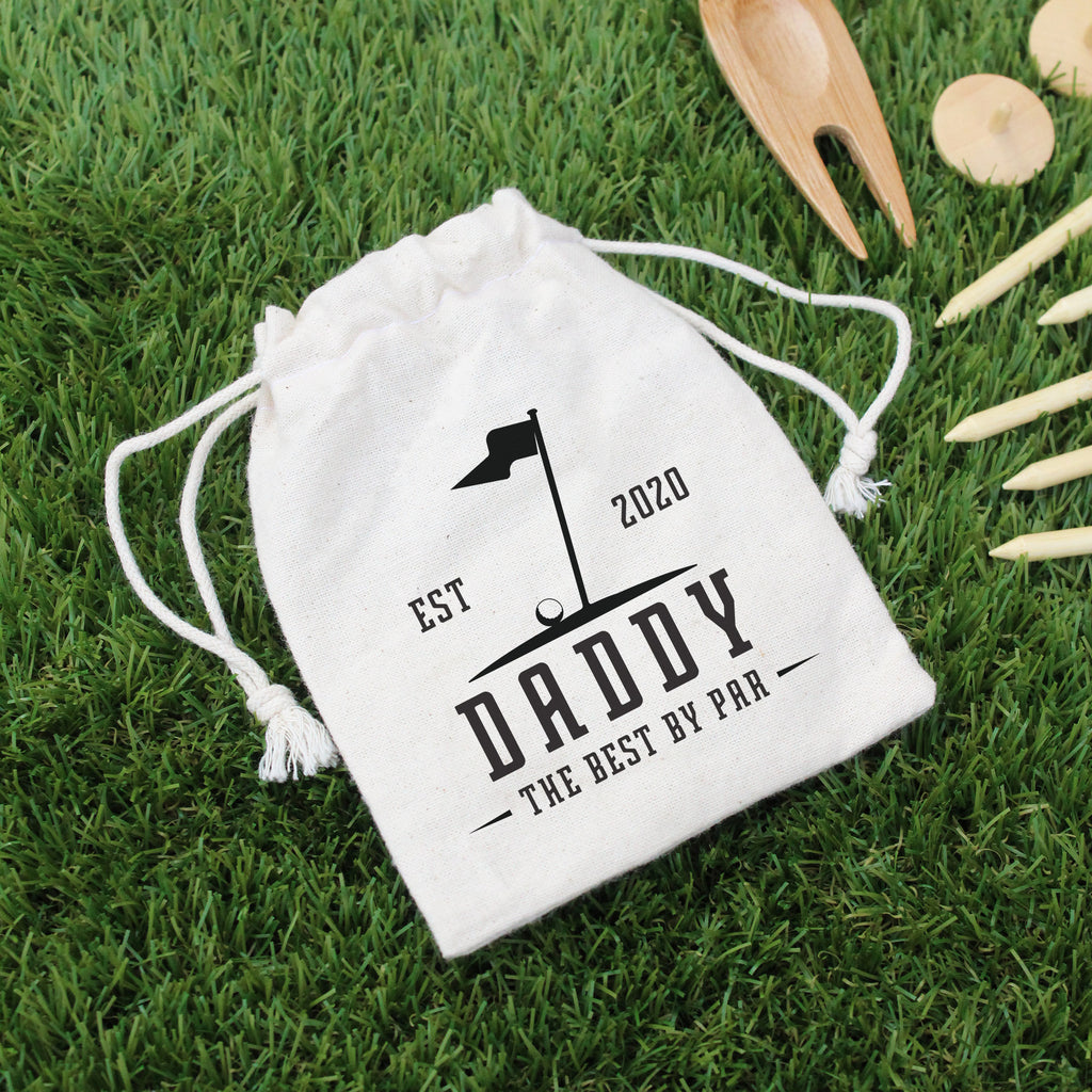 Personalised Dad's Golf Accessories in Drawstring Bag