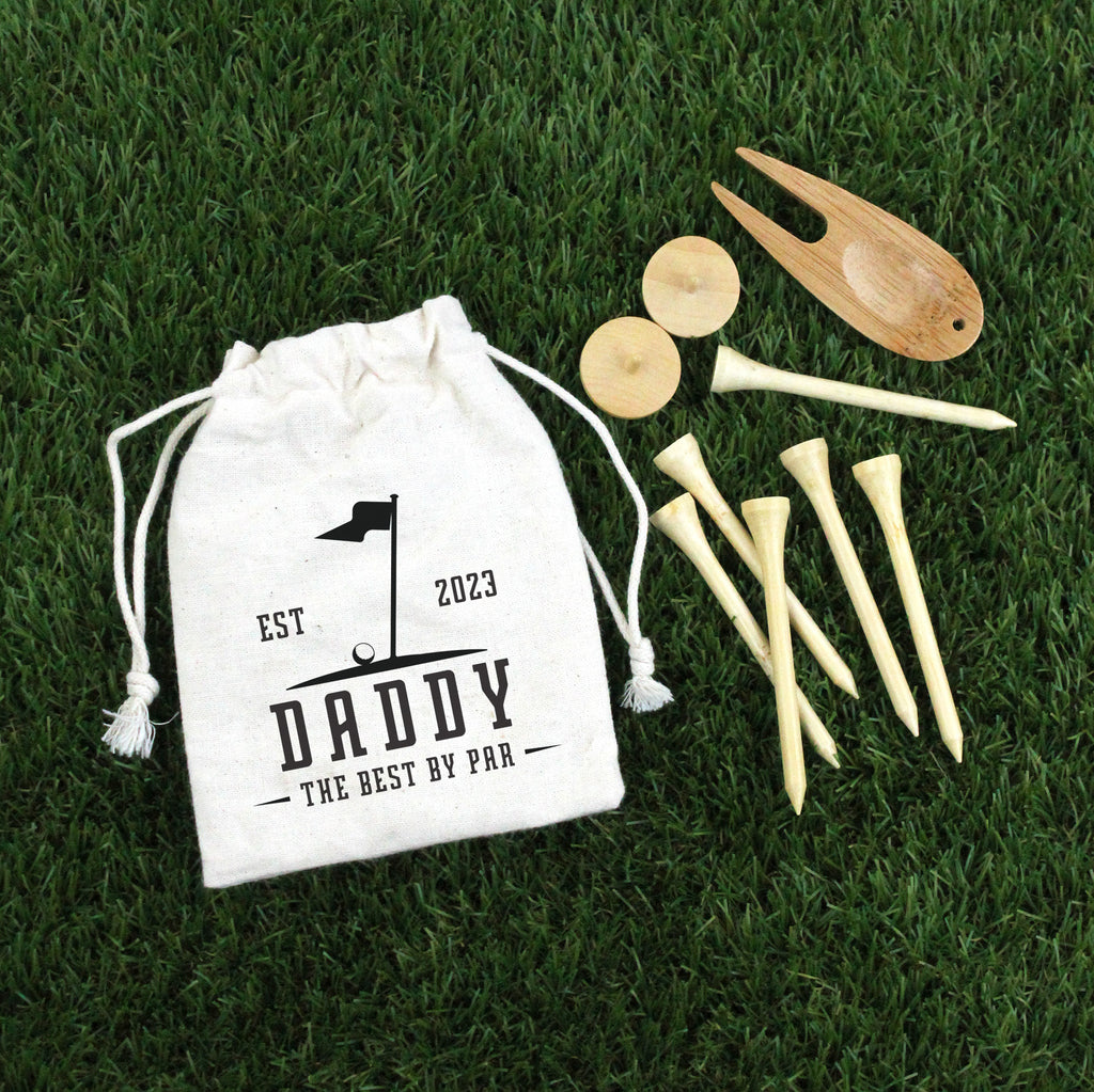 Personalised Dad's Golf Accessories in Drawstring Bag